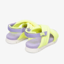 Camper Oruga Kids Sandals US-23352 Neon Yellow / Light Purple Discount USA